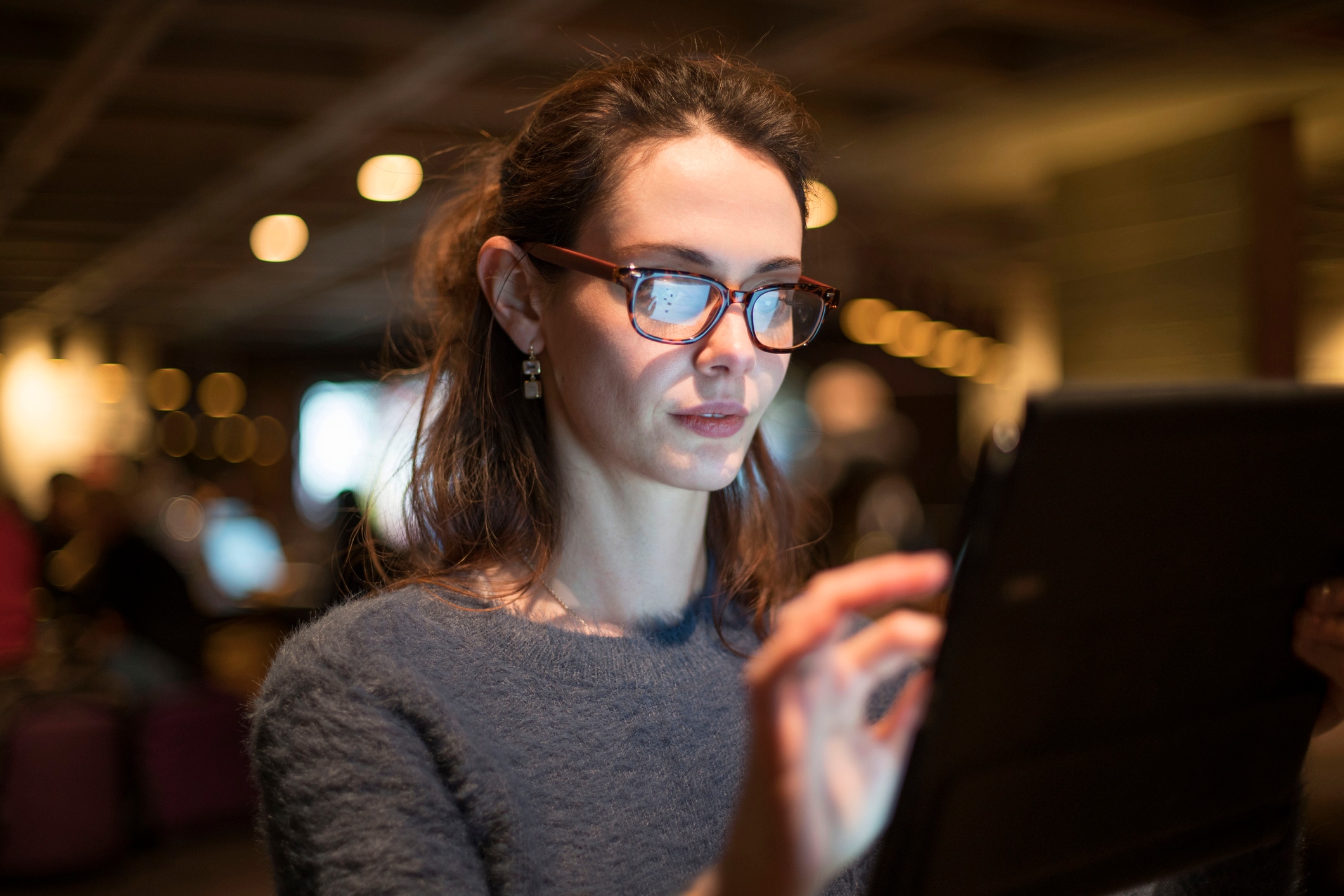 woman working on laptop