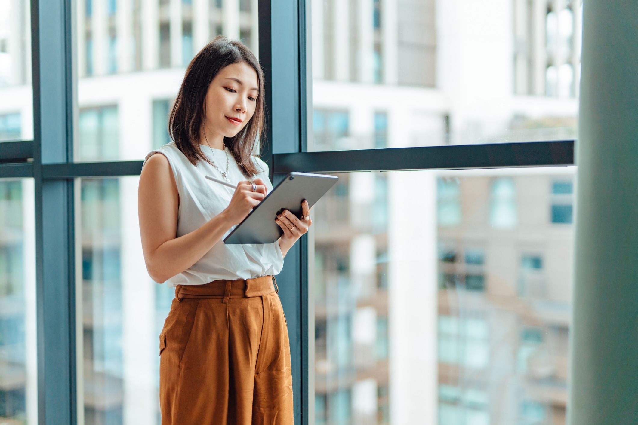 person using a tablet