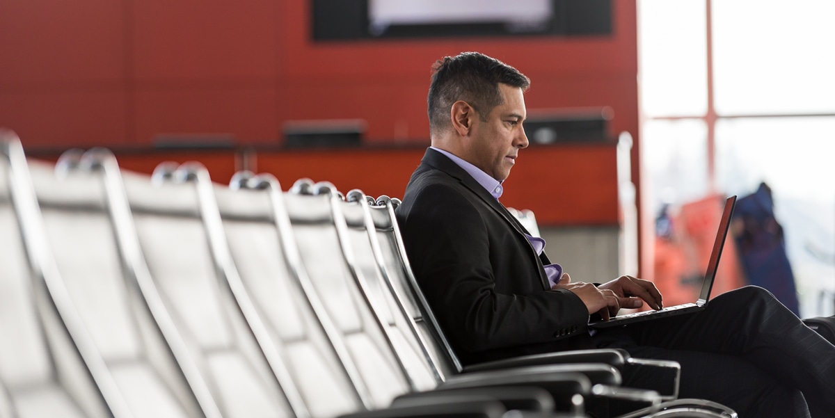 aeropuerto, hombre